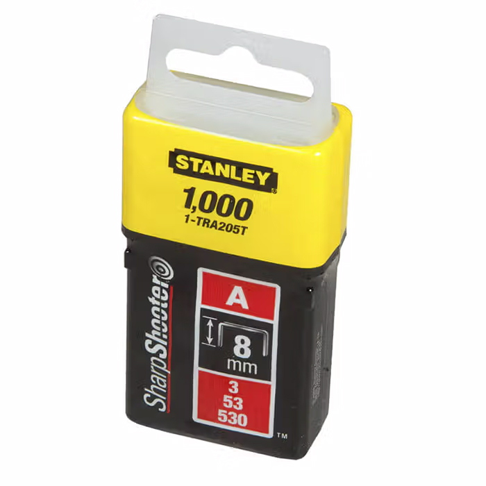 Скоби тип "А" 8 мм, для степлера ручного "Light Duty" STANLEY 1-TRA205T - фото #1