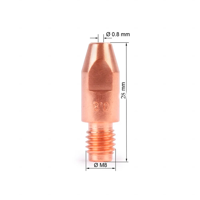 Накінечник E-Cu M6x28x0.8x8.0мм RF25, RF36, MB25 ABICOR BINZEL 50130 - фото #3