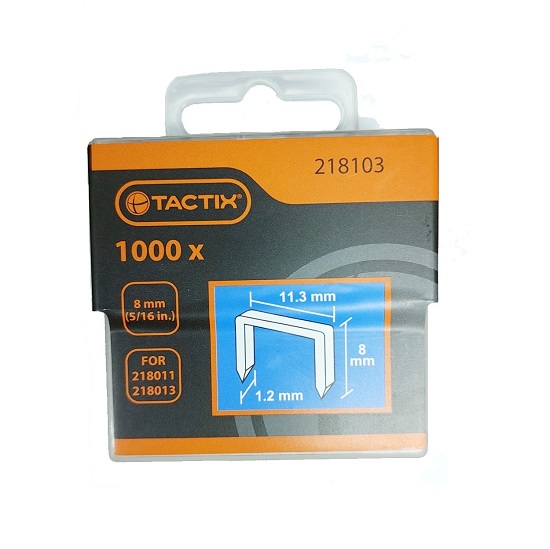 Скоби посилені для будівельного степлеру 8мм TACTIX STHD080000MT0 - фото #1