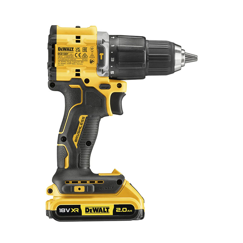 Дриль-шурупокрут DeWALT DCD100YD2T - фото #3