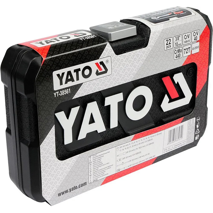 Набір торцевих головок 3/8'' М6-22мм YATO YT-38561 - фото #3