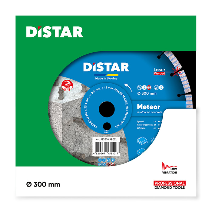 Круг алмазний вiдрiзний 1A1RSS 300x25,4-F4 Meteor DISTAR 12327055022 - фото #3