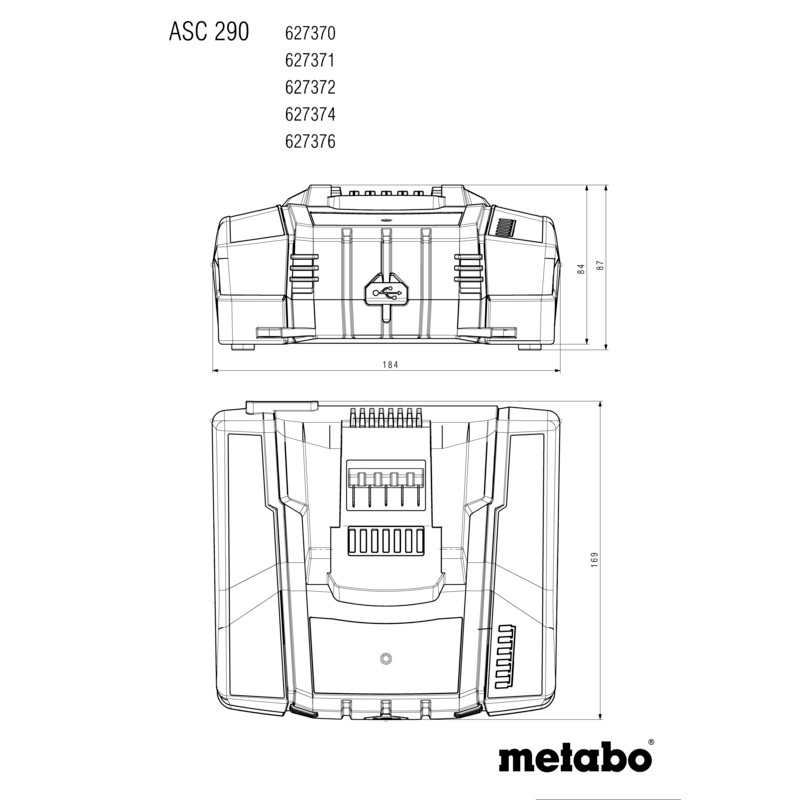 Швидкозарядний пристрій ASC 290 12–36В METABO 627370000 - фото #2