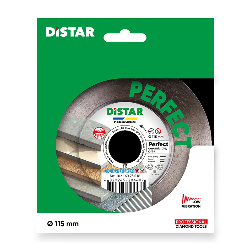 Круг алмазний вiдрiзний 1A1R 115x1,5x25x22,23 DISTAR Perfekt - фото #4