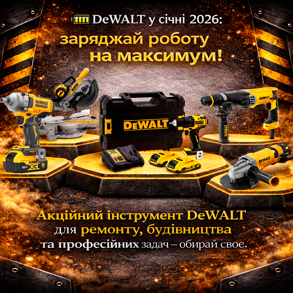 DeWALT у січні 2026: заряджай роботу на максимум!