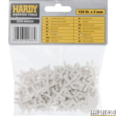 Хрестики для кахелю 3мм Hardy 2040-660030