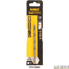 Свердло по металу EXTREME IMPACT Black&Gold 7,5мм DeWALT DT20611