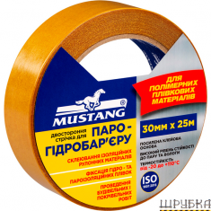 Двостороння стрічка для для ПАРО-ГІДРОБАР'ЄРУ 30мм*25м MUSTANG BDCT3025
