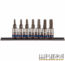 Набір біт Torx 1/4" з отвором KING TONY 2107PR