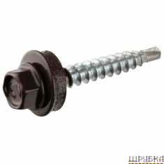 Гвинт TEX-HF для дерева 4,8х70мм EPDM цб RAL 8019