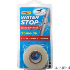 Самовулканізуюча силіконова стрічка PROF WATER STOP 25мм*3м MUSTANG SWT253
