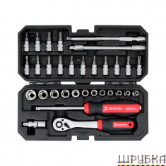 Набір інструментів RED STRIPE з тріскачкою 1/4IN WURTH 5763114032