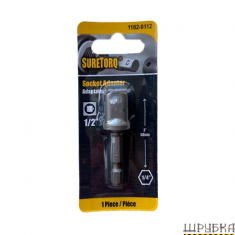 Перехідник з шестигранника на квадрат SURETORQ Blister 1/2" x50mm SureTorq 870-43