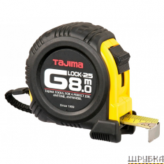 Рулетка будівельна ударостійка G-LOCK 8м×25мм TAJIMA GL25-80EB-EUR